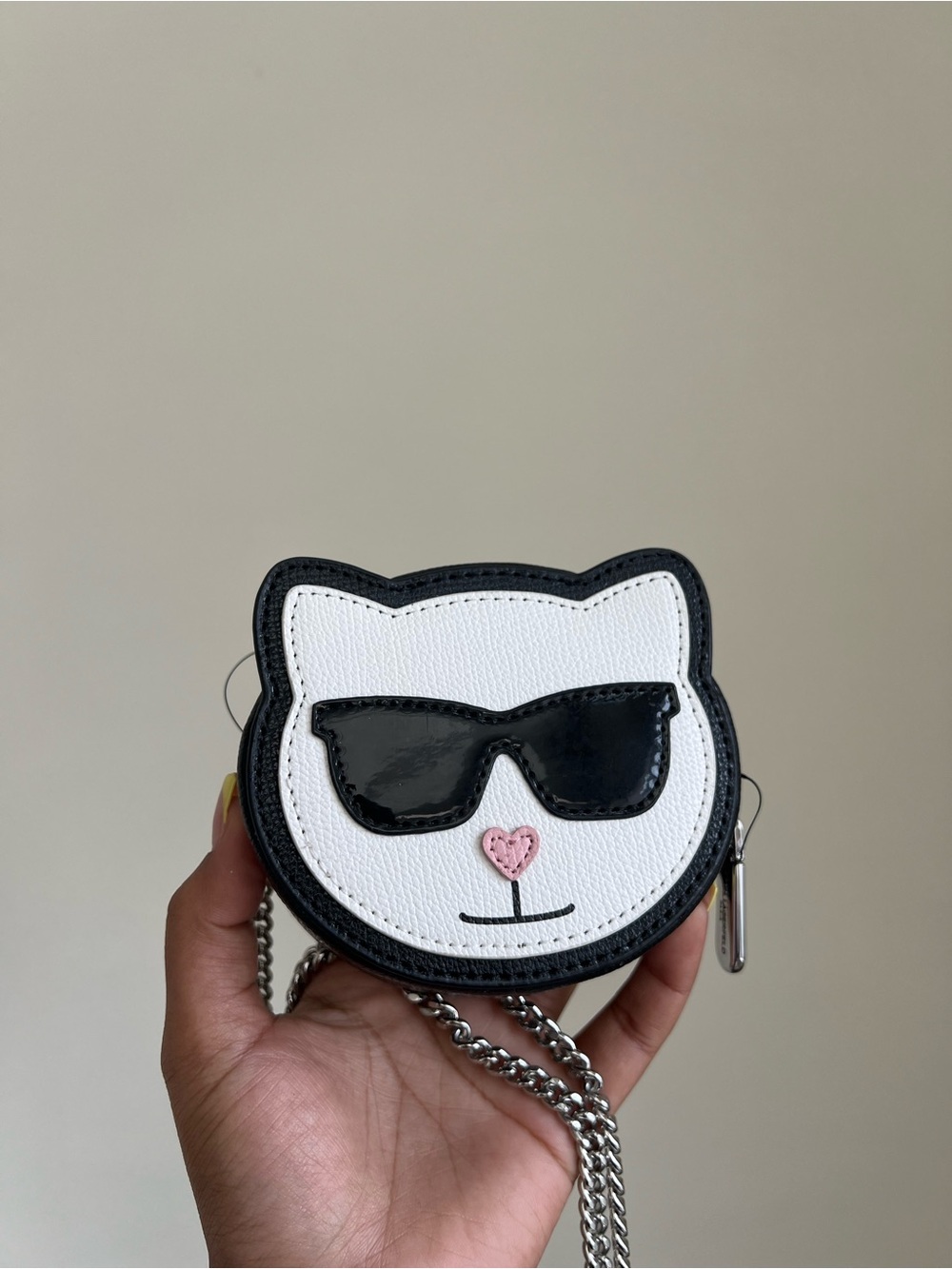 Karl Lagerfeld Choupette Face Crossbody Bag in White and Black